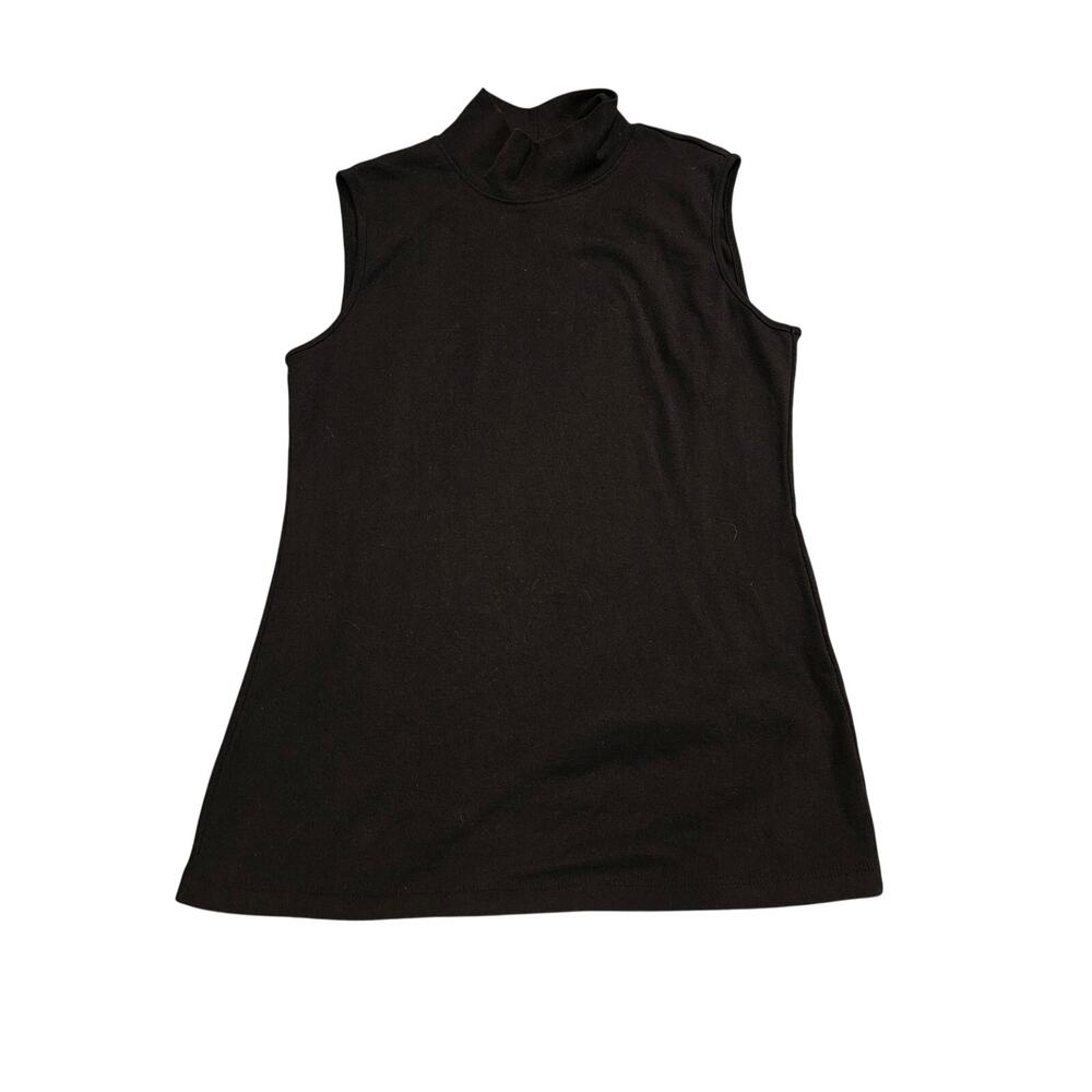 Karen Scott Black Sleeveless Mock Neck Top Womens Size Small Basic Layering